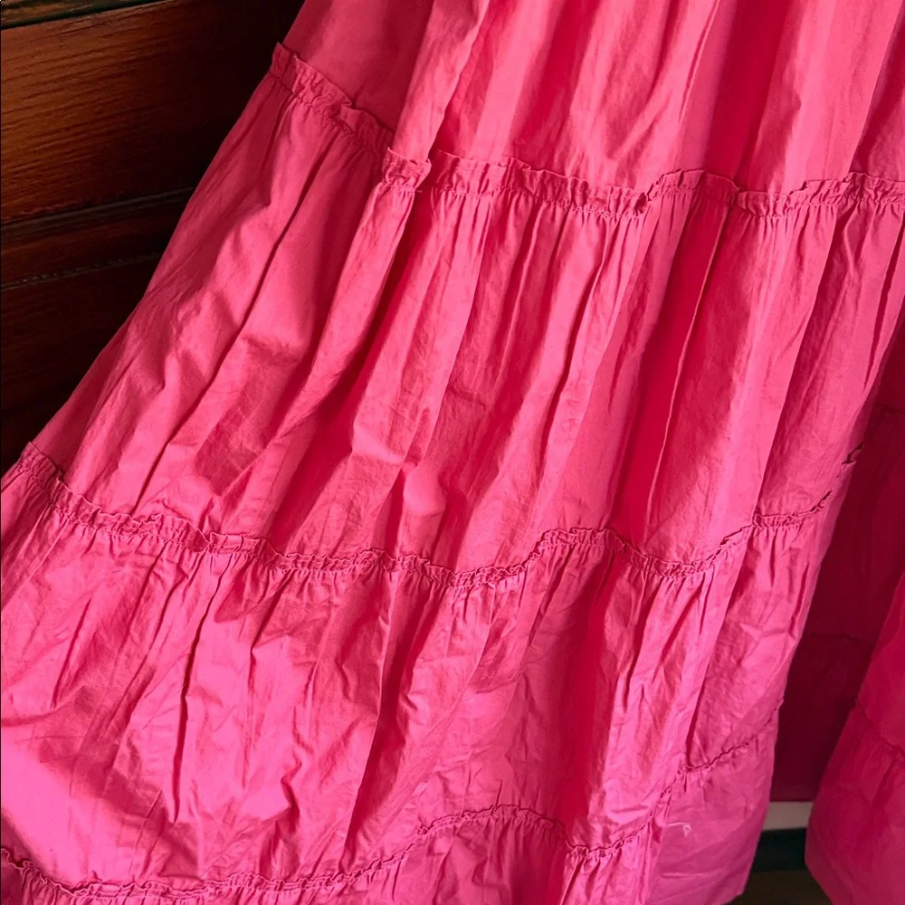 Quince Hot Pink Ruffle Strap Maxi Dress - Picture 5 of 5